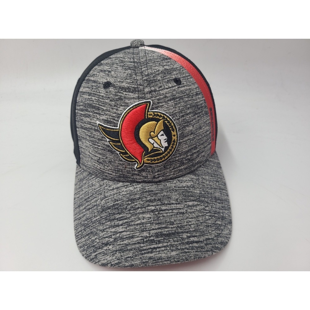 Ottawa Senators Fanatics Flex Fitted M-L Hat Cap Polyester NHL Hockey Gray Black